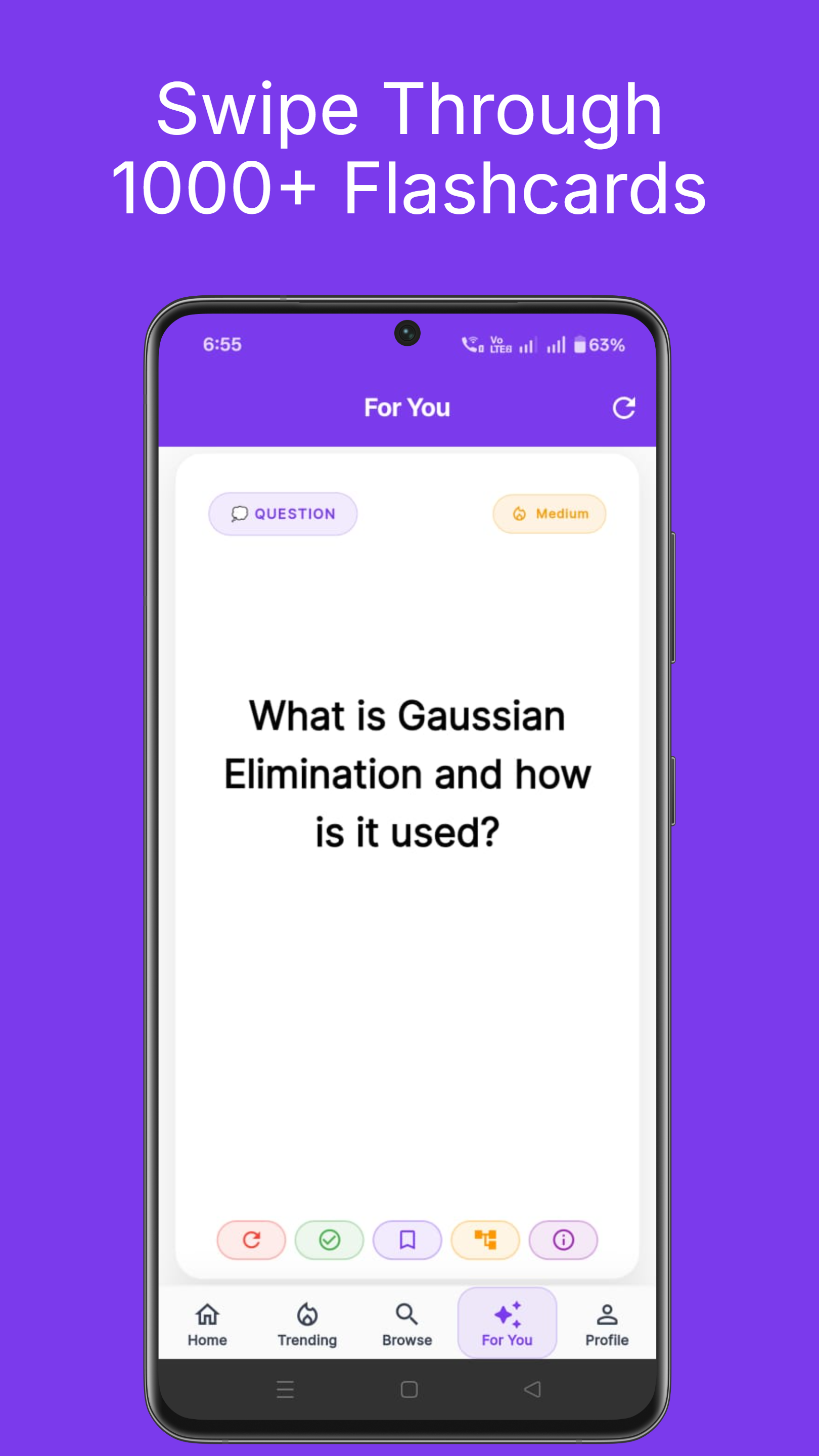 Swipe through 1000+ flashcards