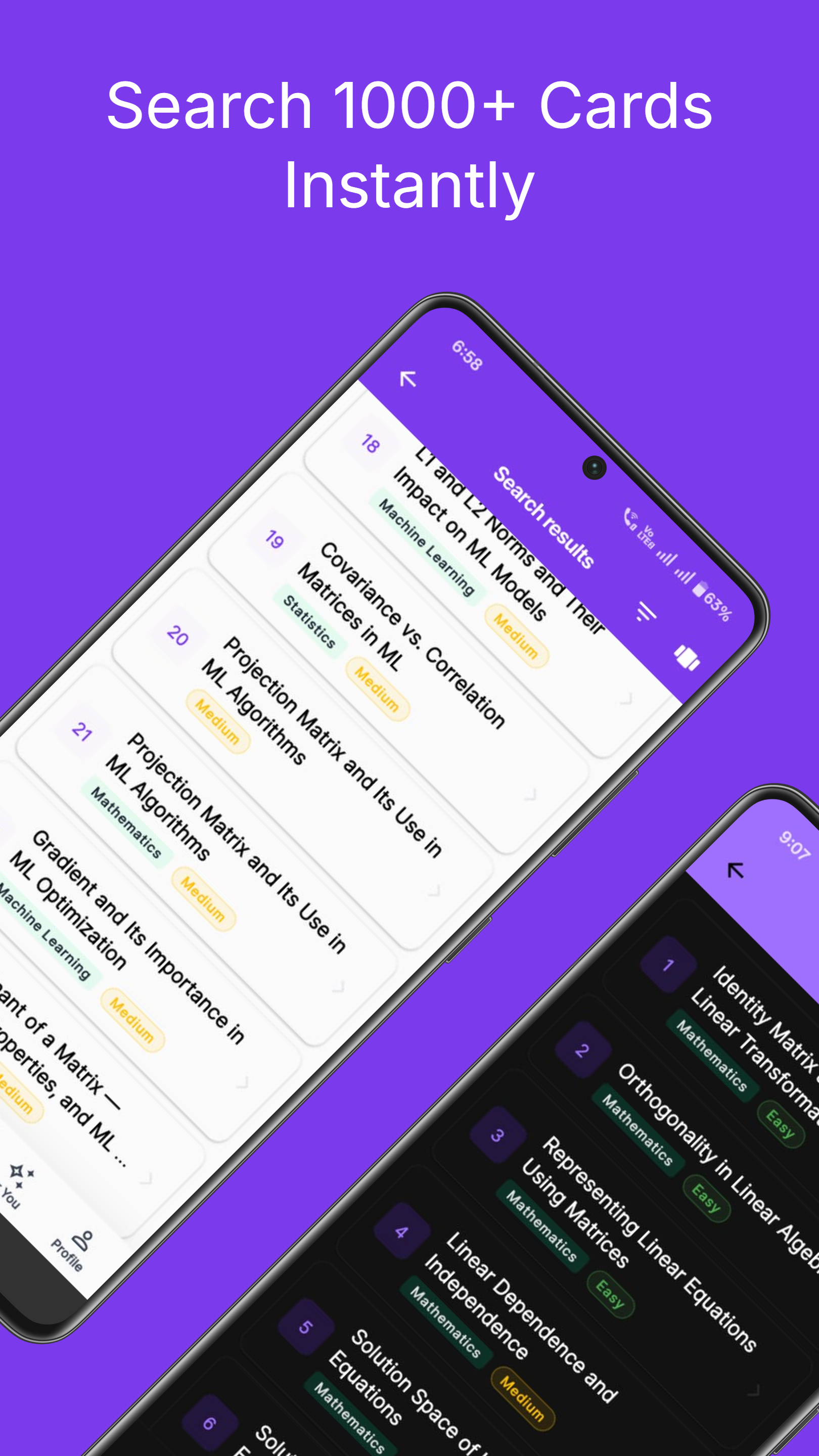 Search 1000+ cards instantly