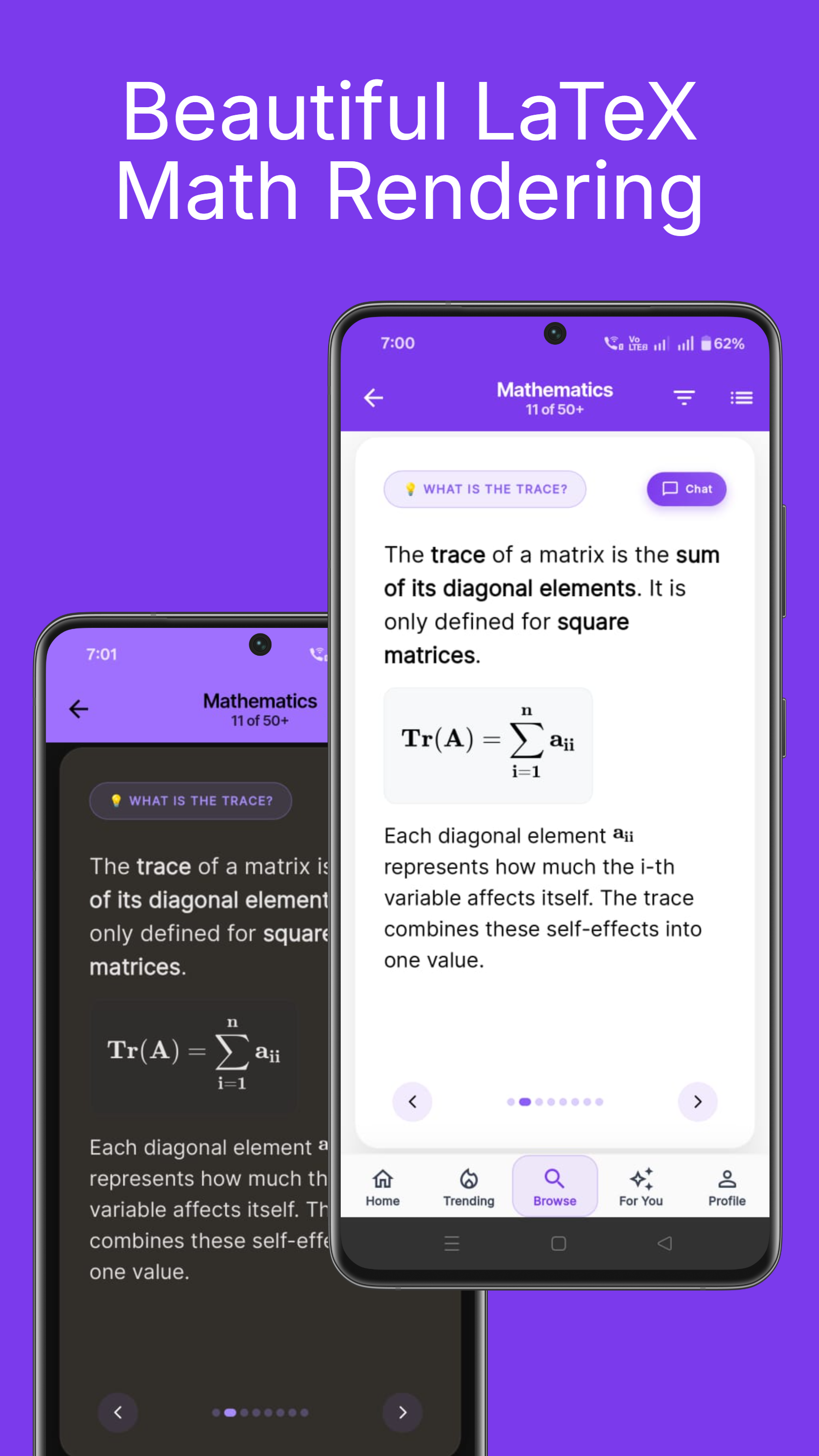 Beautiful LaTeX math rendering